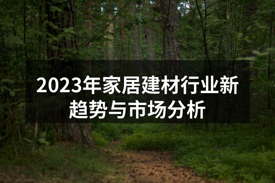 2023年家居建材行业新趋势与市场分析