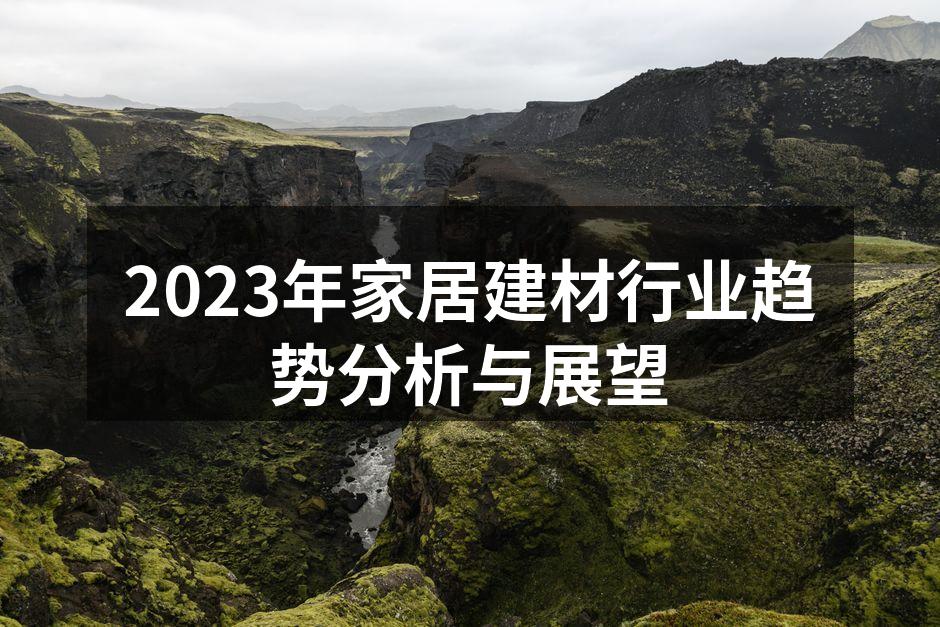 2023年家居建材行业趋势分析与展望